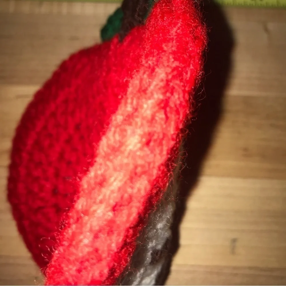 Vintage Crochet Hand Made Apple Potholders Trivets 2 Pc Set